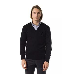 Uominitaliani Black Merino Wool Men Men's Sweater